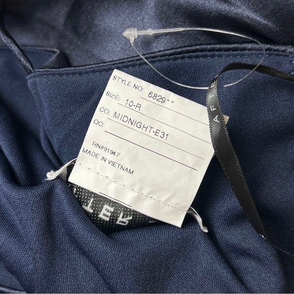 NWT AFTER SIX Satin Sleeveless Halter Neck Faux Wrap Tulip Skirt Maxi Dress 10 - Picture 5 of 5